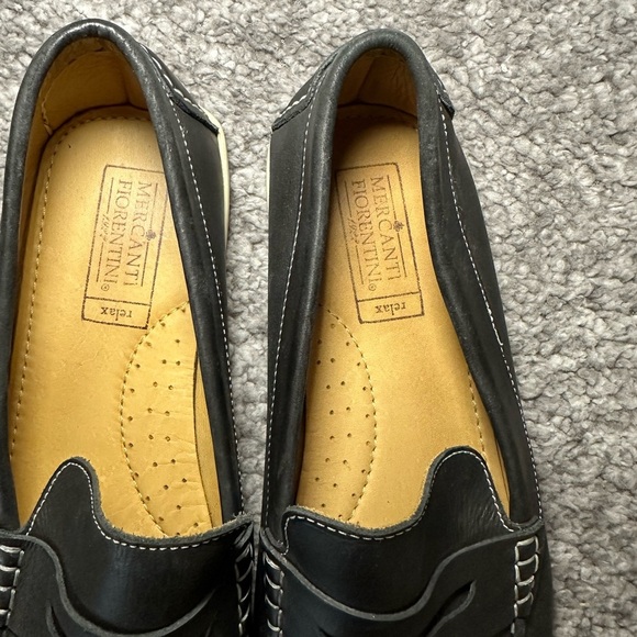 Mercanti Fiorentini Men's Navy Leather Loafers Size 12 - Picture 2 of 9